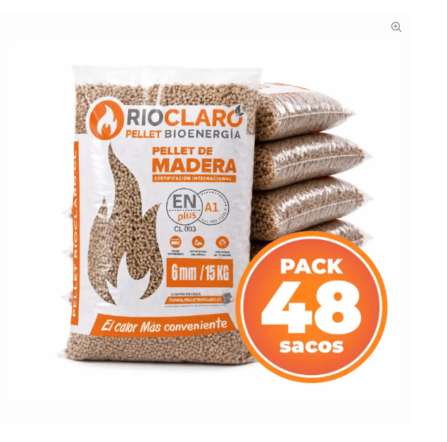 48 Bolsas de Pellet Madera 15 kg
